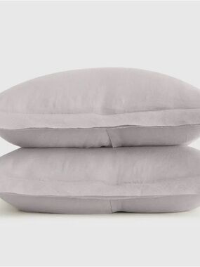 Quince- European Linen Double Flange Sham Set King - light gray